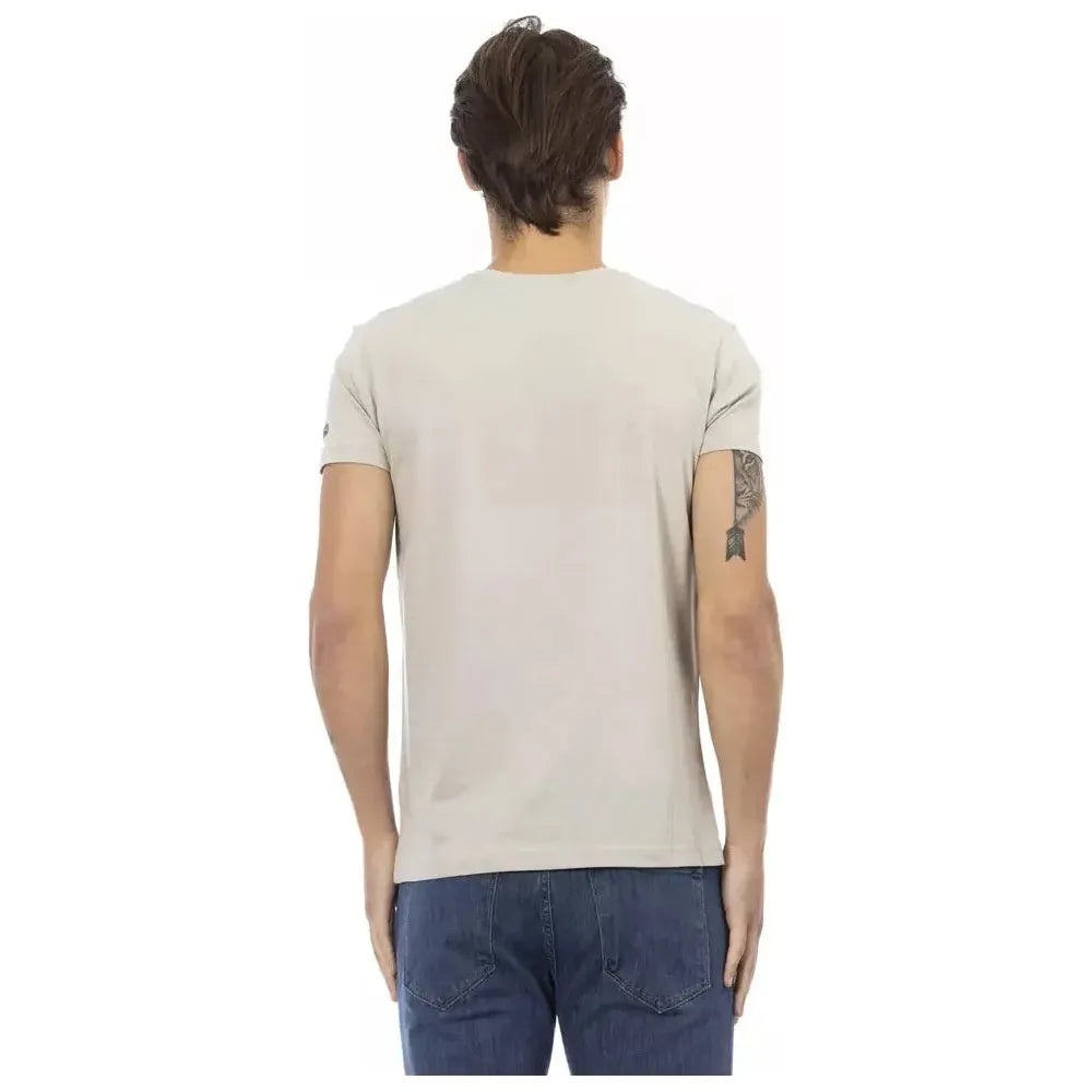 Trussardi Action Beige Cotton Men T-Shirt Trussardi Action