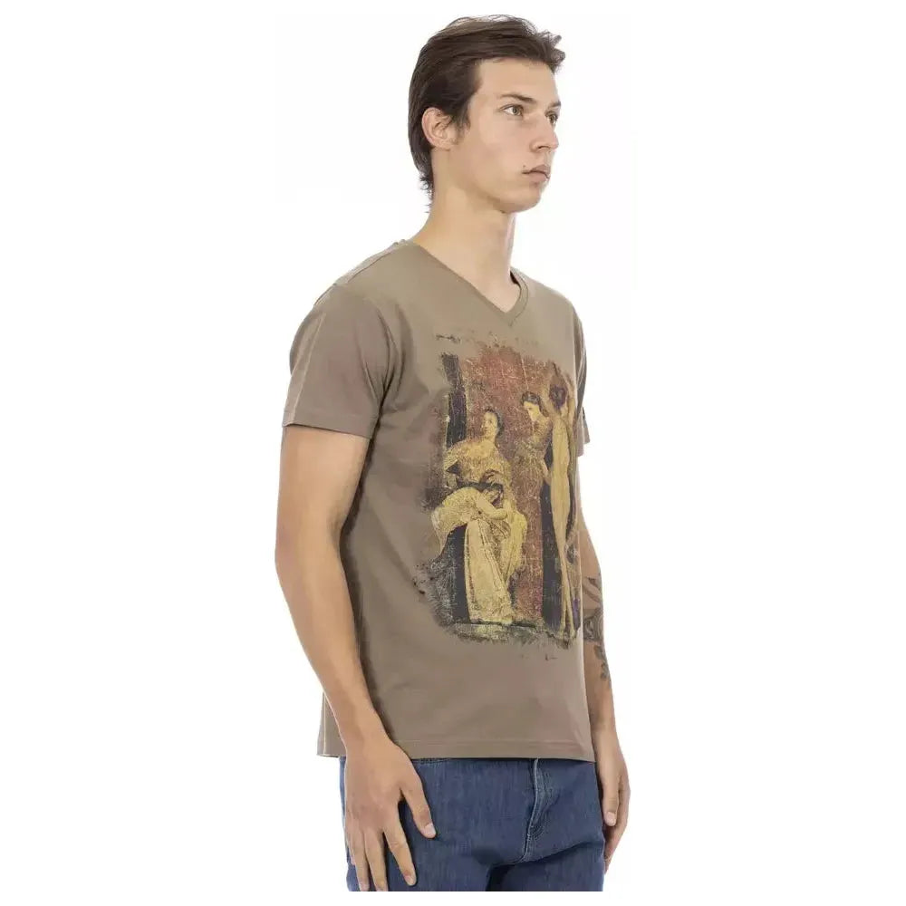 Trussardi Action Brown Cotton Men T-Shirt