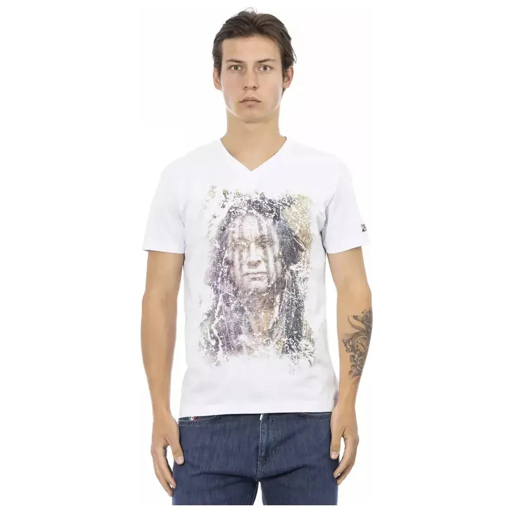 Trussardi Action White Cotton Men T-Shirt Trussardi Action