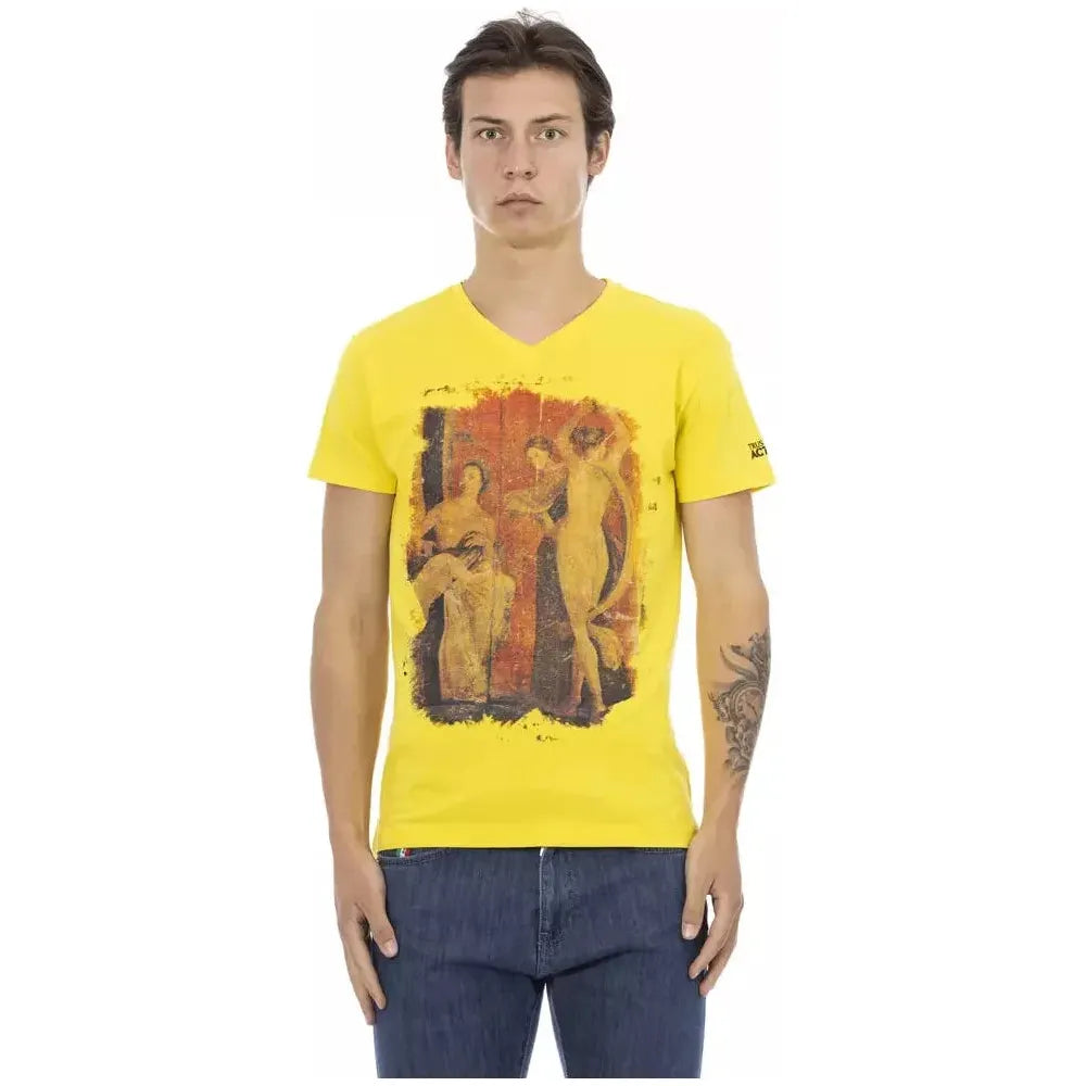 Trussardi Action Yellow Cotton Men T-Shirt Trussardi Action