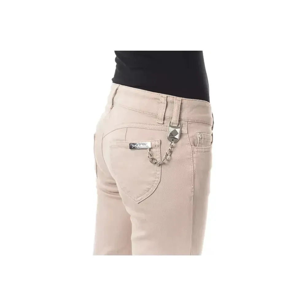 BYBLOS Beige Cotton Women Pant BYBLOS