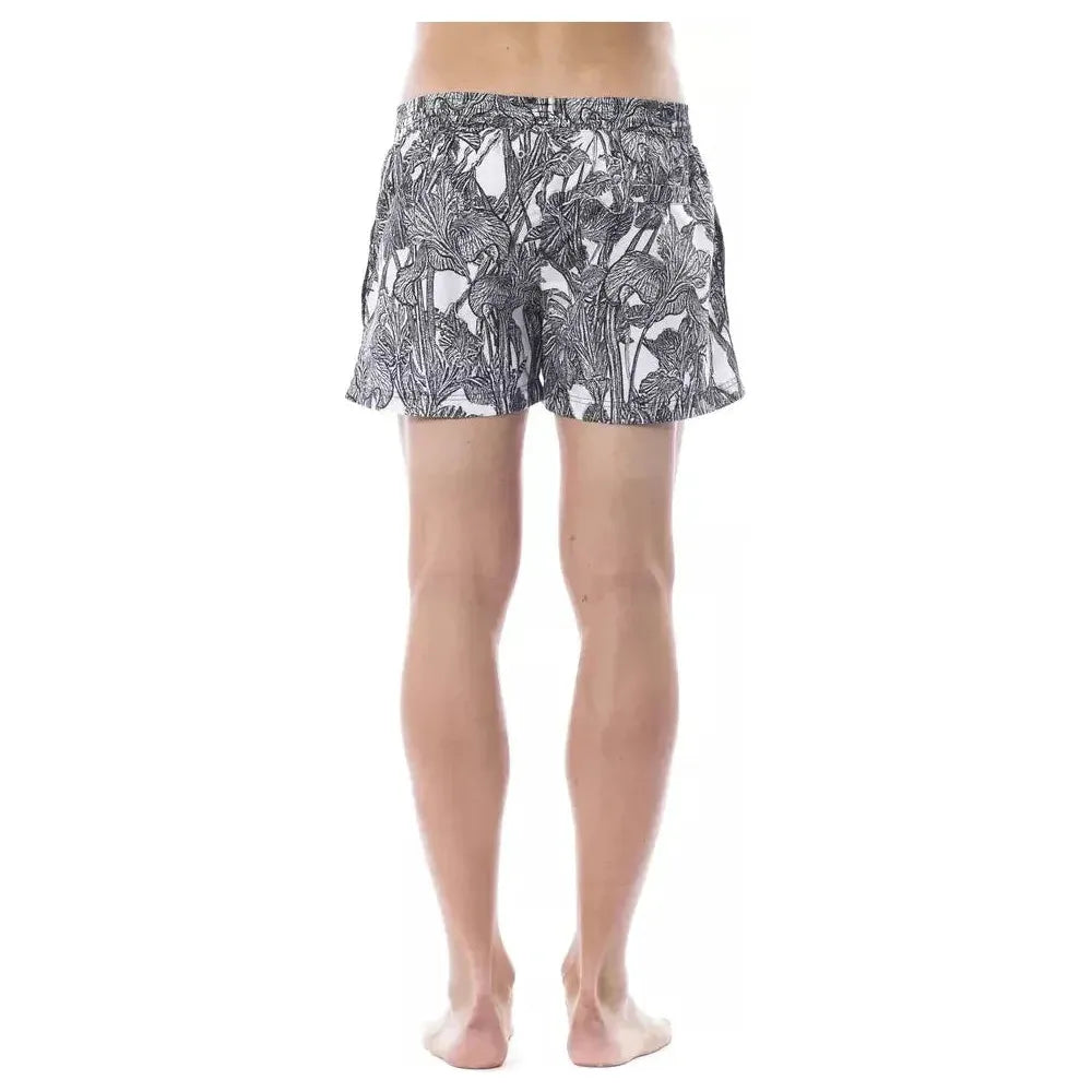 Roberto Cavalli Sport Black Polyester Men's Swim Trunk Roberto Cavalli Sport