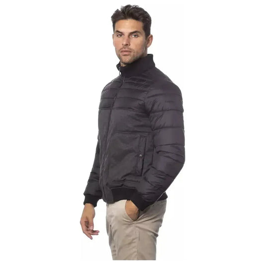 Verri Gray Polyester Men Bomber Jacket Coats & Jackets Verri