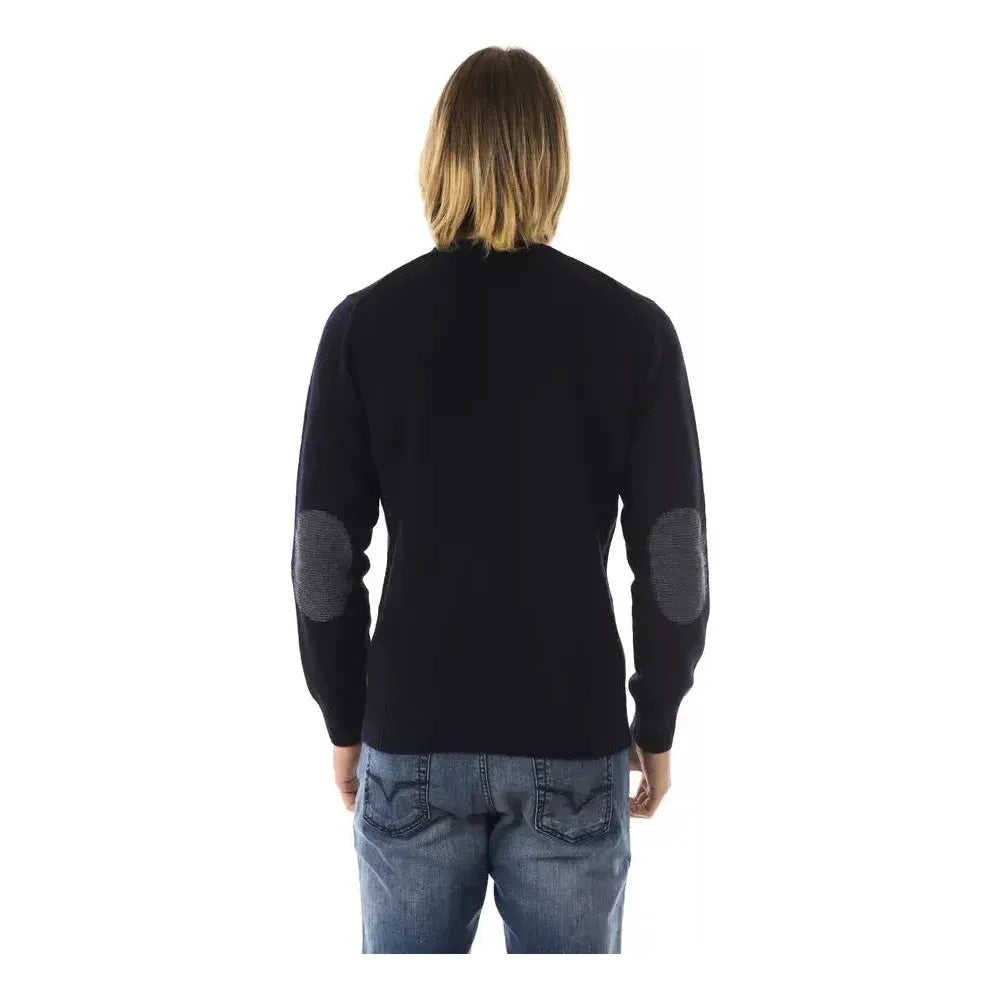 Uominitaliani Blue Wool Men Sweater Uominitaliani