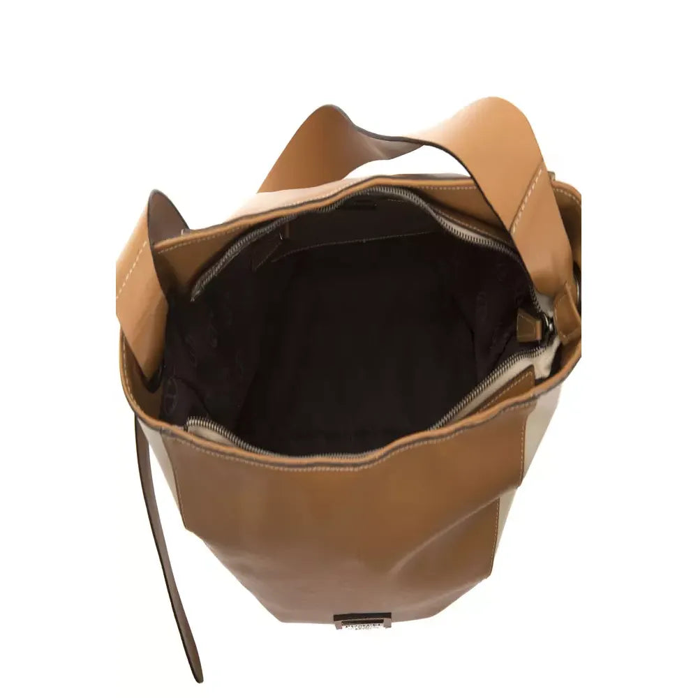Pompei Donatella Brown Leather Shoulder Bag