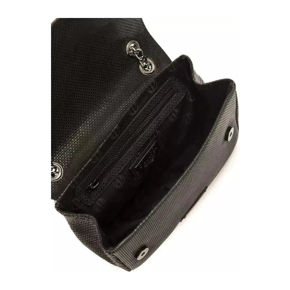 优雅黑色皮革斜挎包