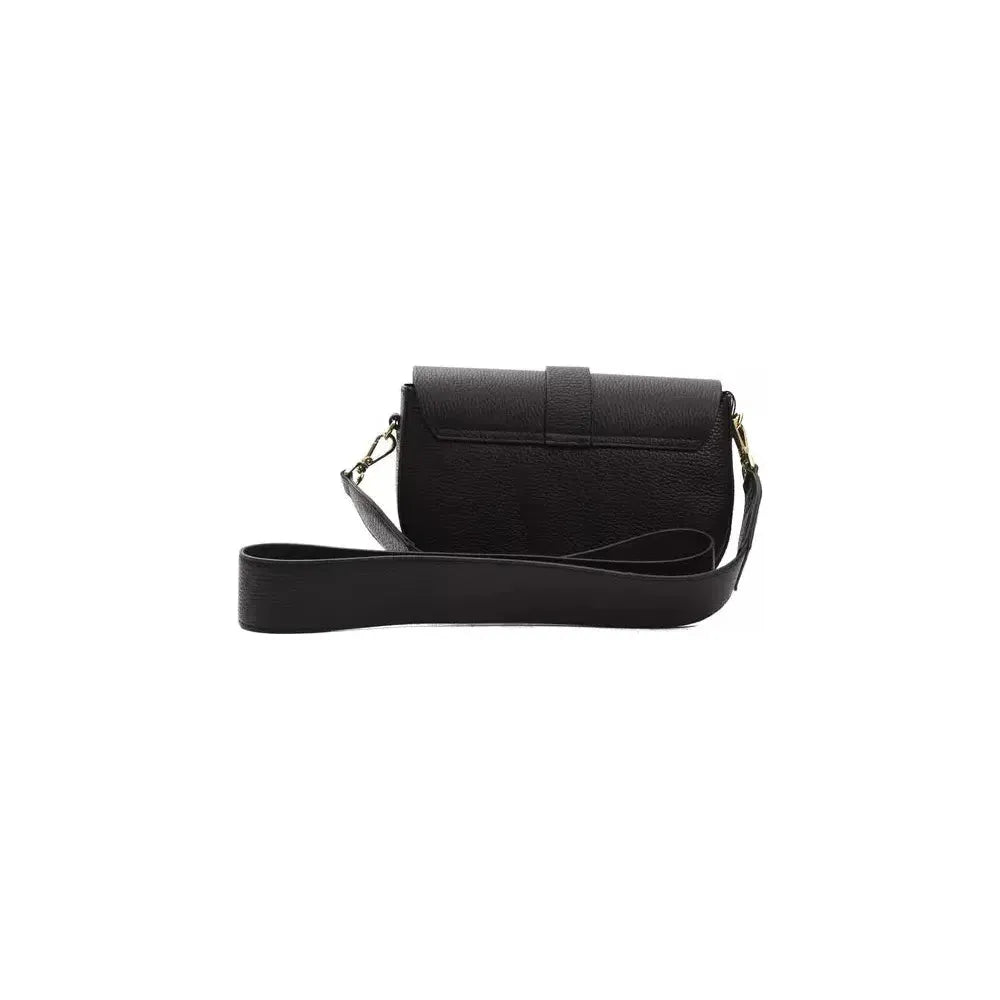 Pompei Donatella Black Leather Women Crossbody Bag Crossbody Bag Pompei Donatella