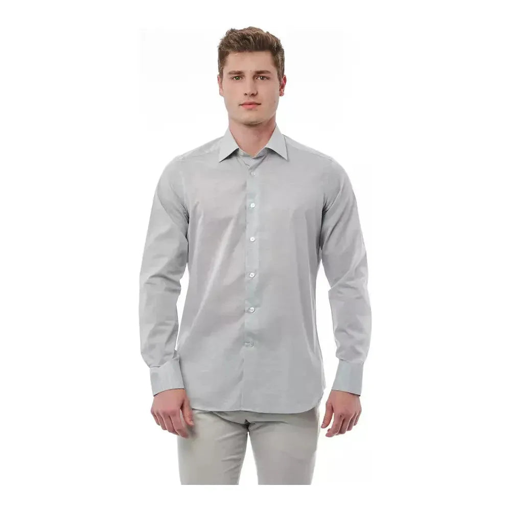 Bagutta Gray Cotton Men Shirt Bagutta