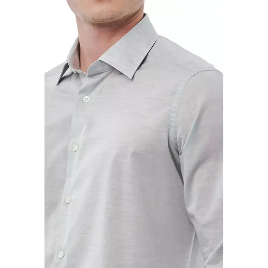 Bagutta Gray Cotton Men Shirt Bagutta