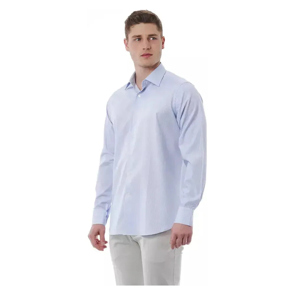 Bagutta Light Blue Cotton Men Shirt Bagutta