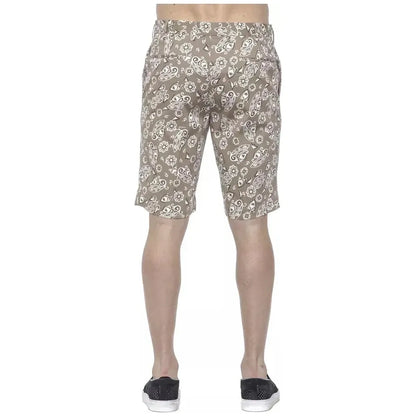 PT Torino Beige Cotton Men Bermuda Shorts