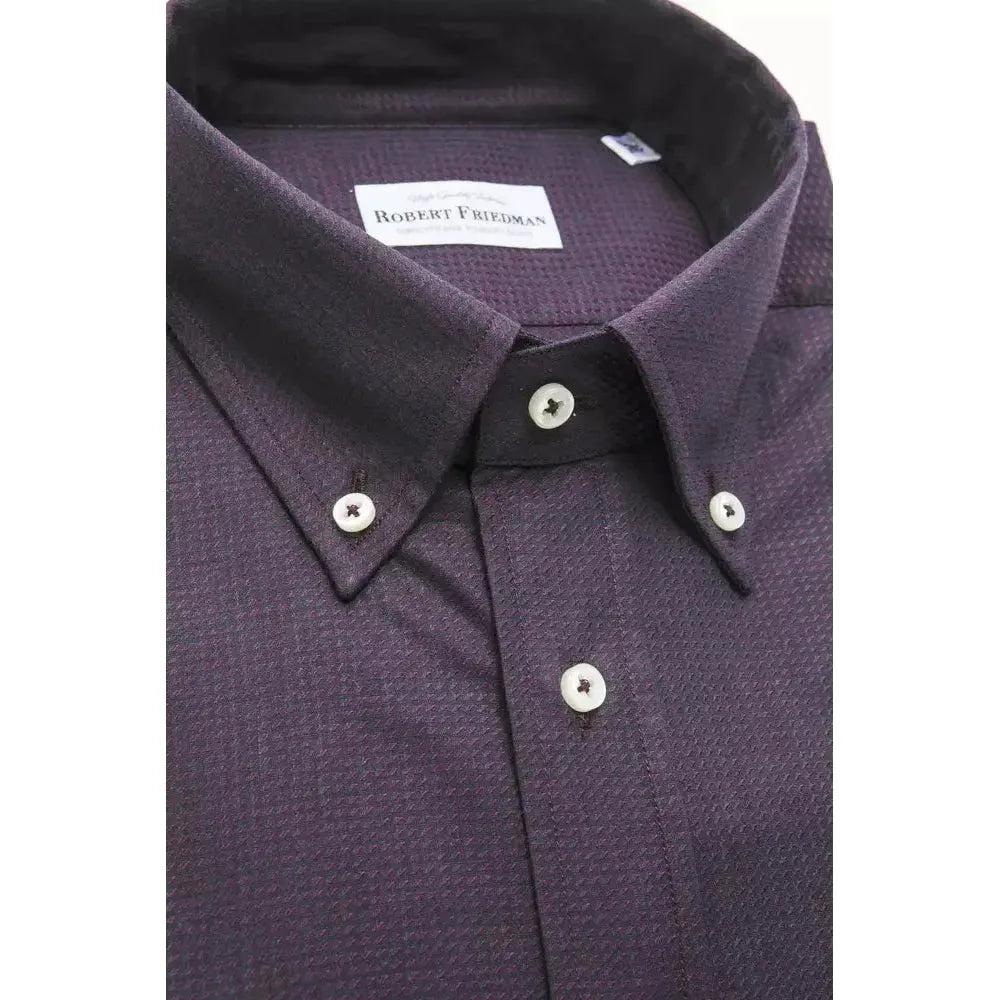 Robert Friedman Black Cotton Men Shirt Robert Friedman