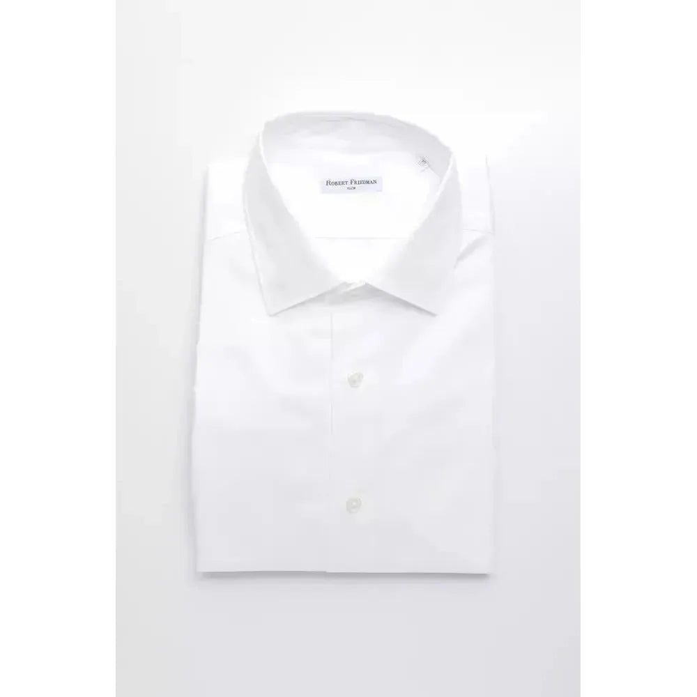 Robert Friedman White Cotton Men Shirt Robert Friedman