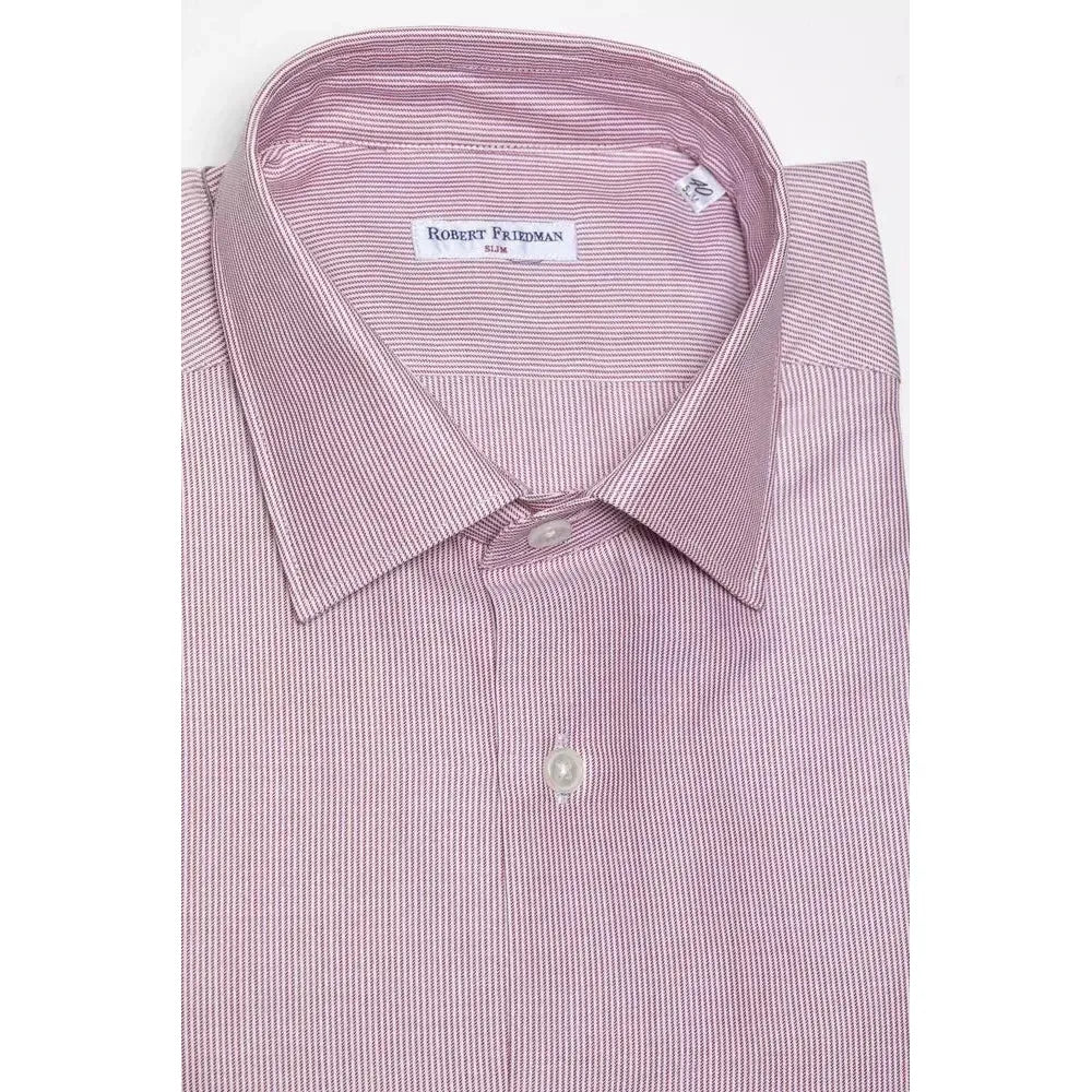 Robert Friedman Pink Cotton Men Shirt Robert Friedman