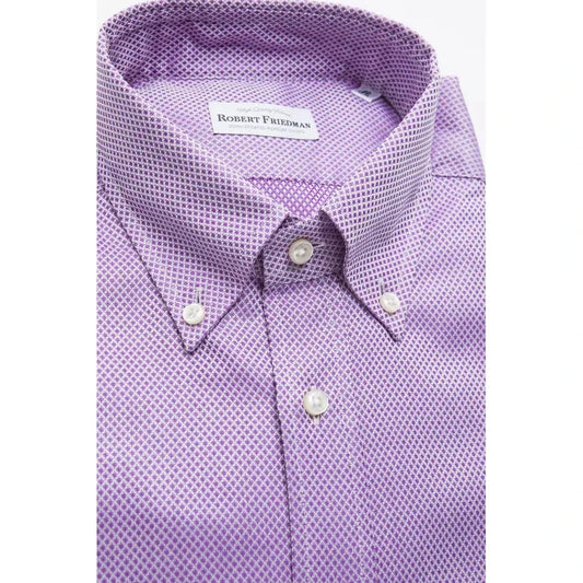 Robert Friedman Pink Cotton Men Shirt Robert Friedman