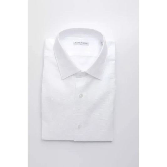 Robert Friedman White Cotton Men Shirt Robert Friedman