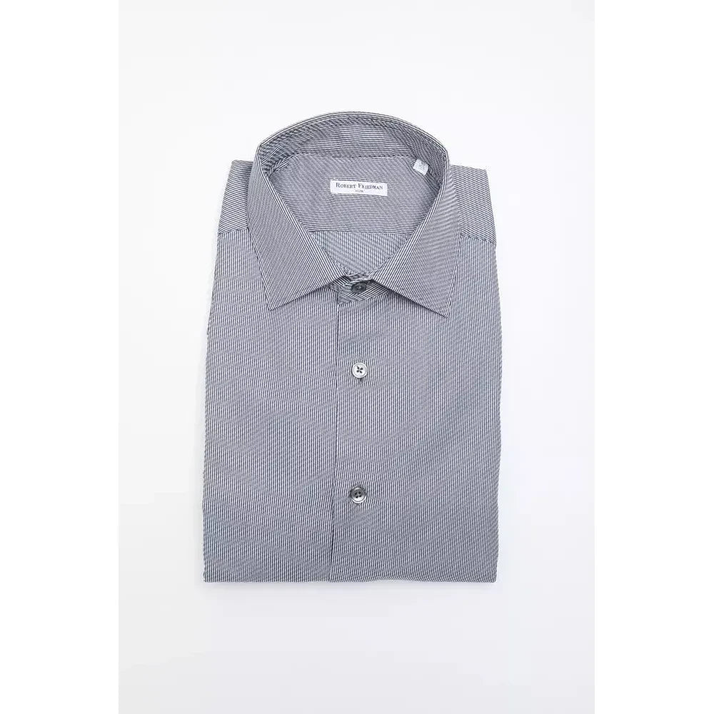 Robert Friedman Blue Cotton Men Shirt
