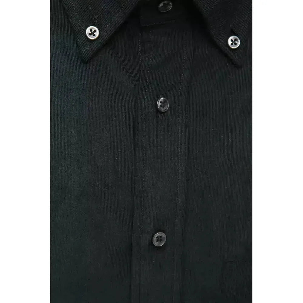 Robert Friedman Black Cotton Men Shirt Robert Friedman