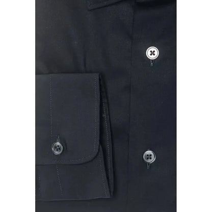 Robert Friedman Black Cotton Men Shirt