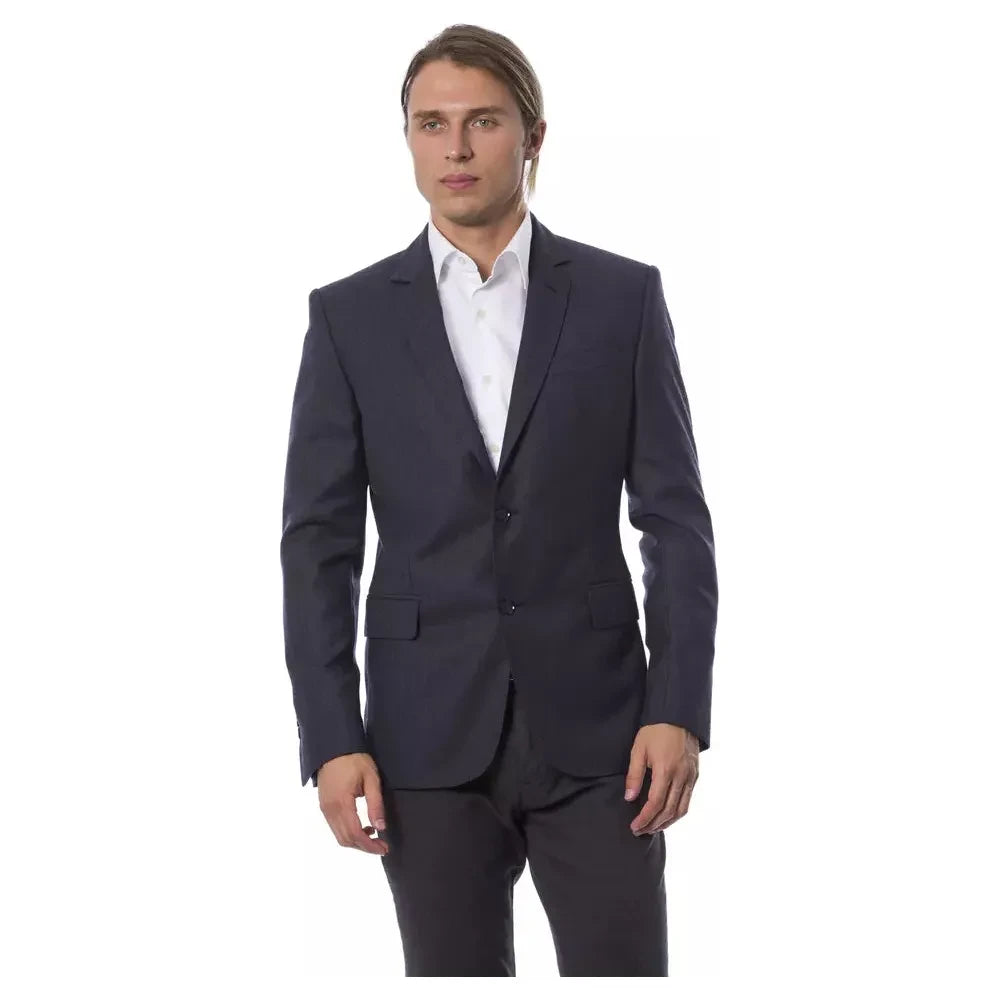 Verri Elegant Blue Wool Single-Breasted Blazer Verri