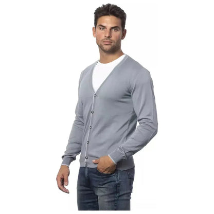 Verri Gray Cotton Men's Cardigan