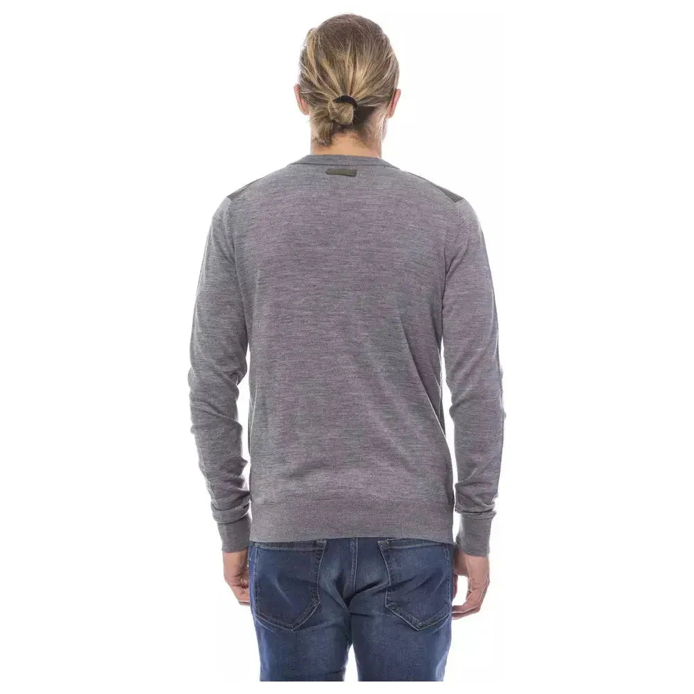 Verri Gray Wool Men Cardigan Verri