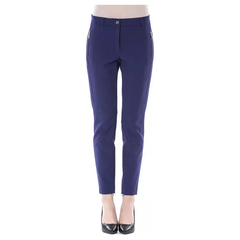 BYBLOS Blue Polyester Women's Slim-Fit Pant