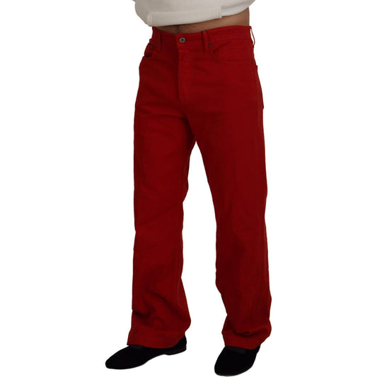 Dolce & Gabbana Chic Red Cotton Denim Pants Dolce & Gabbana