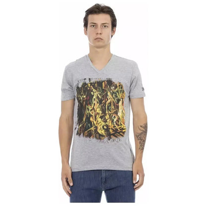 Trussardi Action Gray Cotton Men T-Shirt