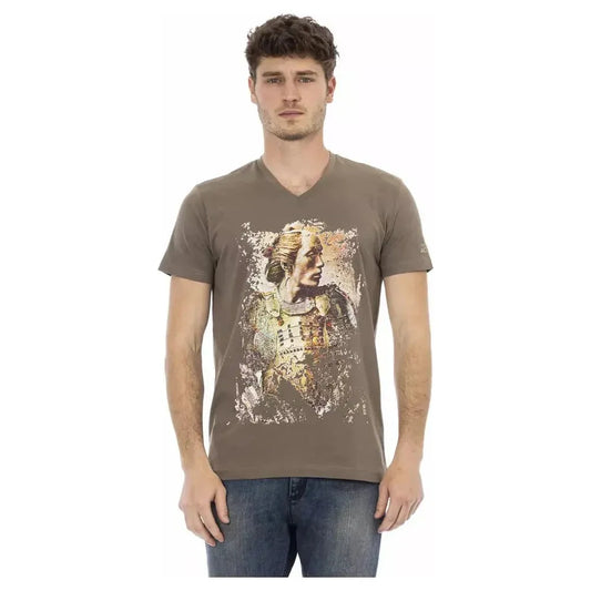 Trussardi Action Brown Cotton Men T-Shirt Trussardi Action