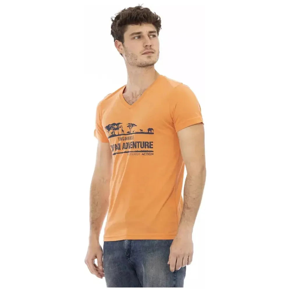 Trussardi Action Orange Cotton Men T-Shirt Trussardi Action