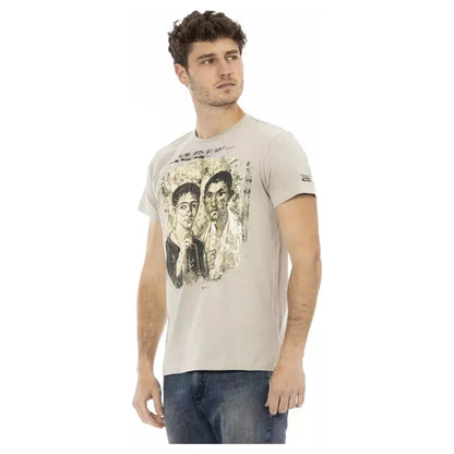 Trussardi Action Beige Cotton Men T-Shirt