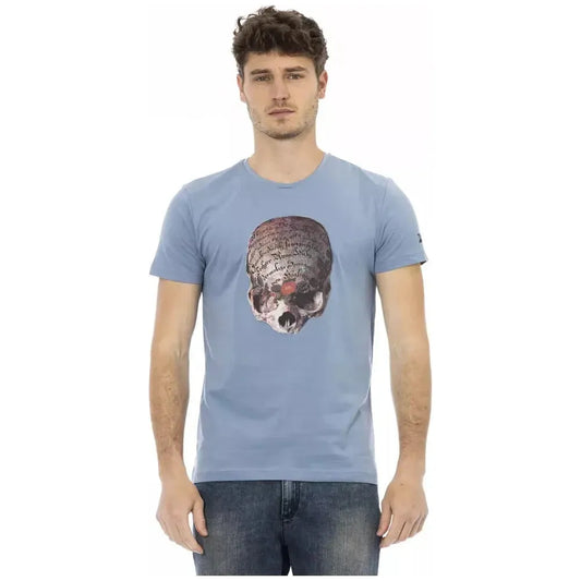 Trussardi Action Light Blue Cotton Men T-Shirt Trussardi Action