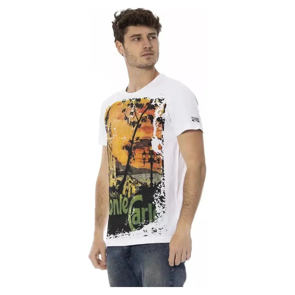 Trussardi Action White Cotton Men T-Shirt Trussardi Action