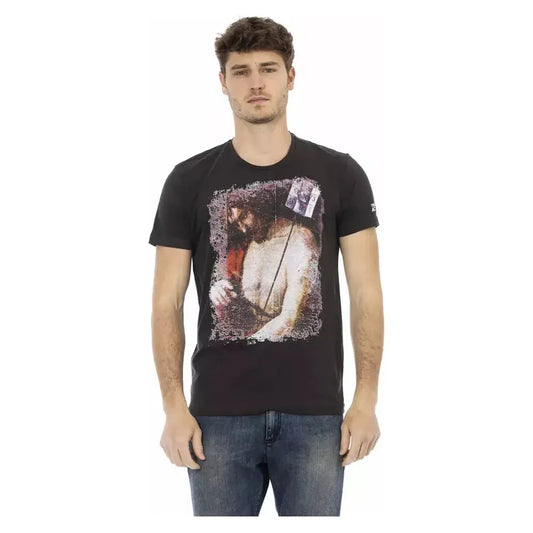 Trussardi Action Black Cotton Men T-Shirt