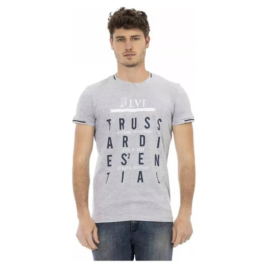 Trussardi Action Gray Cotton Men T-Shirt Trussardi Action