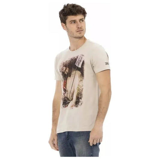 Trussardi Action Beige Cotton Men T-Shirt Trussardi Action