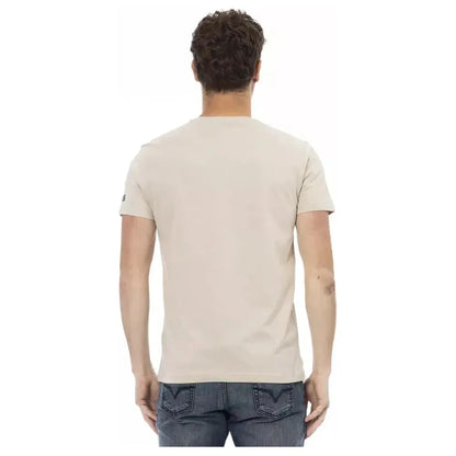 Trussardi Action Beige Cotton Men T-Shirt