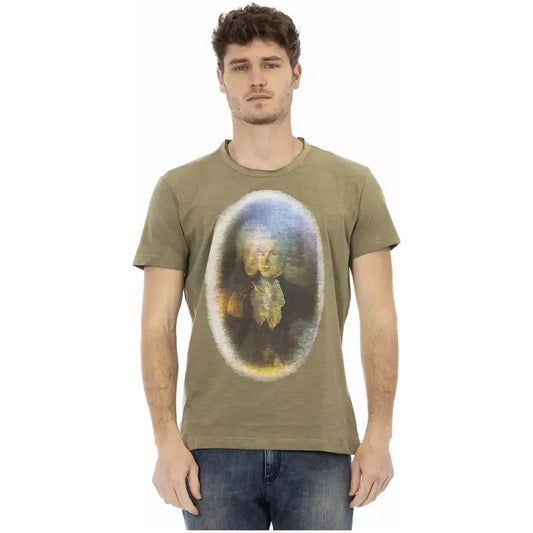 Trussardi Action Green Cotton Men T-Shirt Trussardi Action