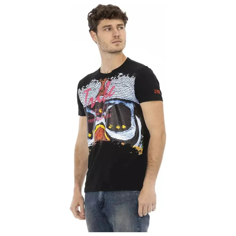 Trussardi Action Black Cotton Men T-Shirt