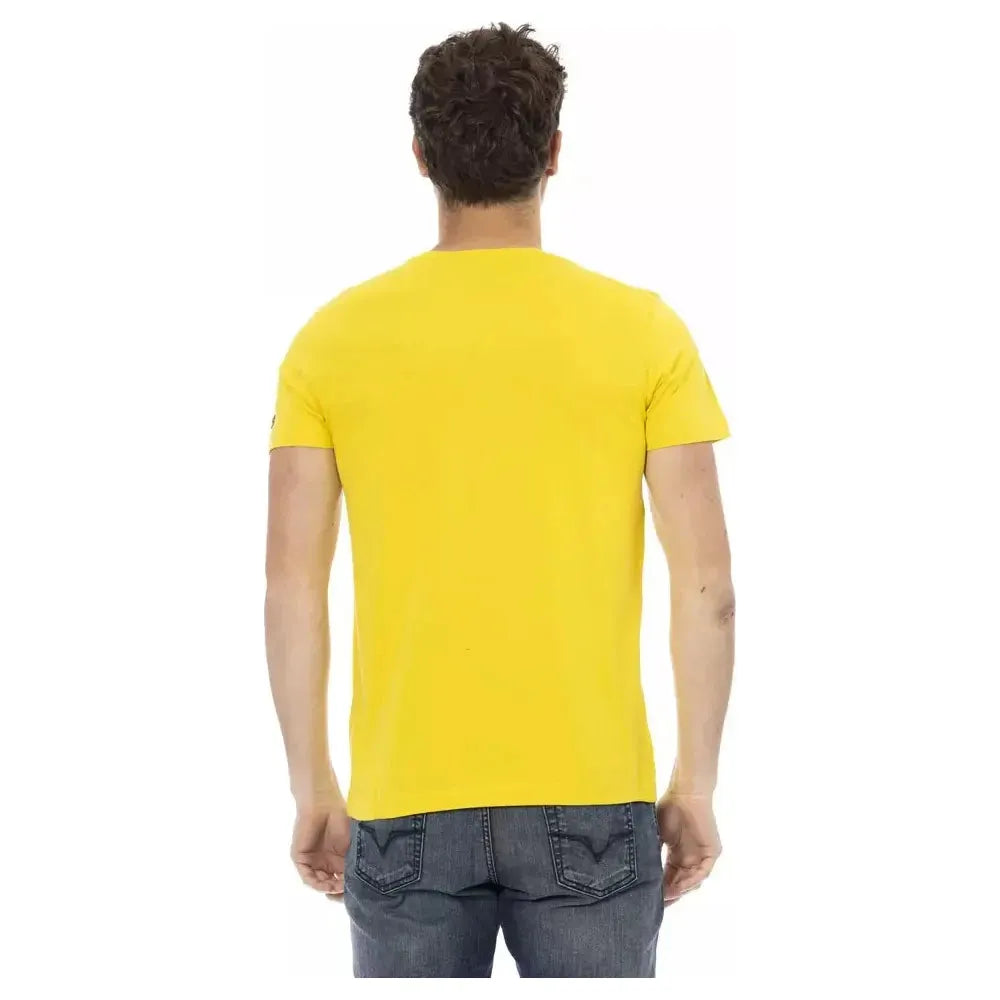 Trussardi Action Yellow Cotton Men T-Shirt Trussardi Action