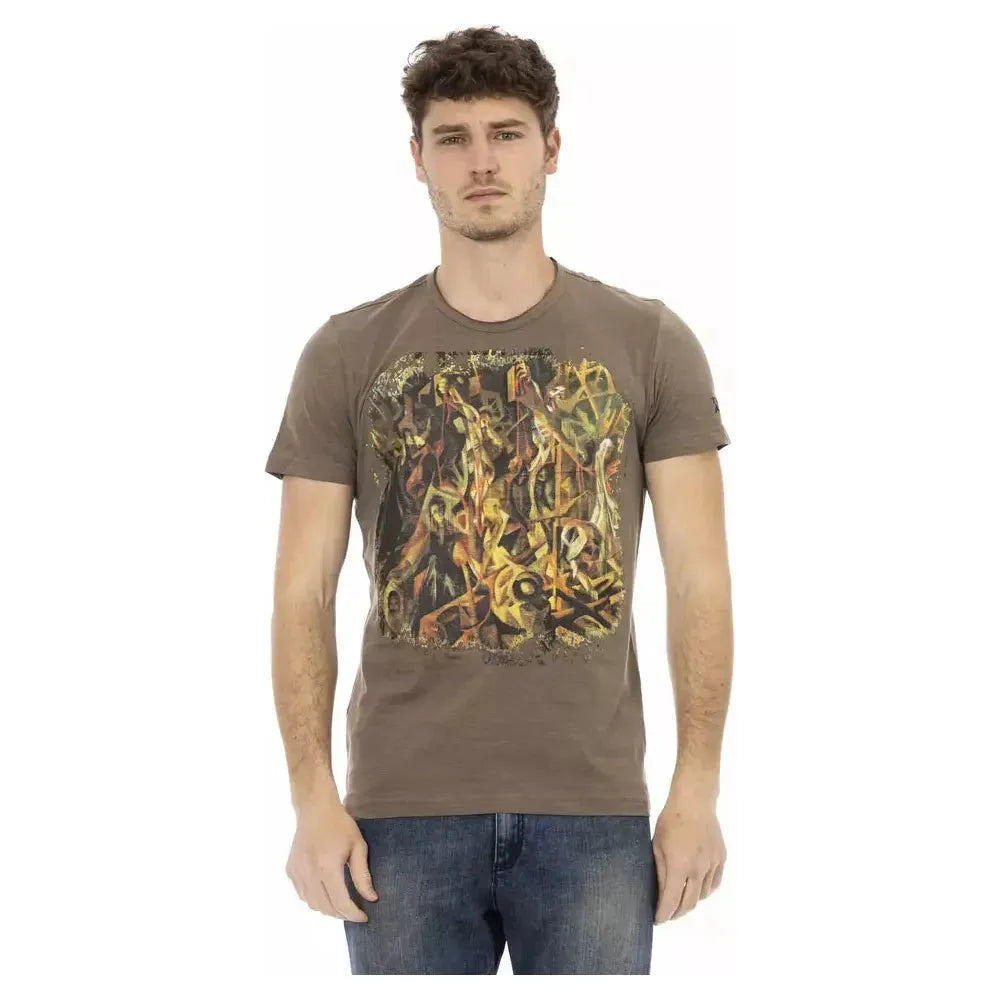 Trussardi Action Brown Cotton Men T-Shirt Trussardi Action