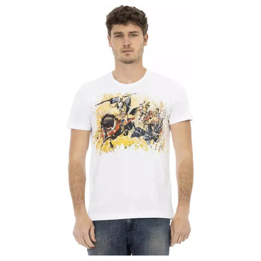 Trussardi Action White Cotton Men TShirt Trussardi Action