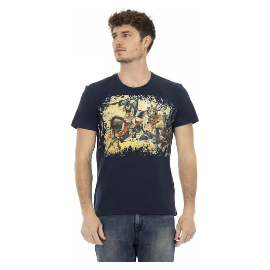 Trussardi Action Blue Cotton Men T-Shirt Trussardi Action