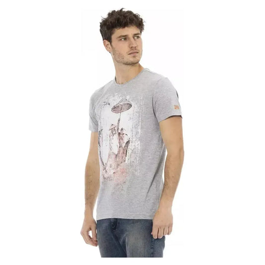 Trussardi Action Gray Cotton Men T-Shirt Trussardi Action