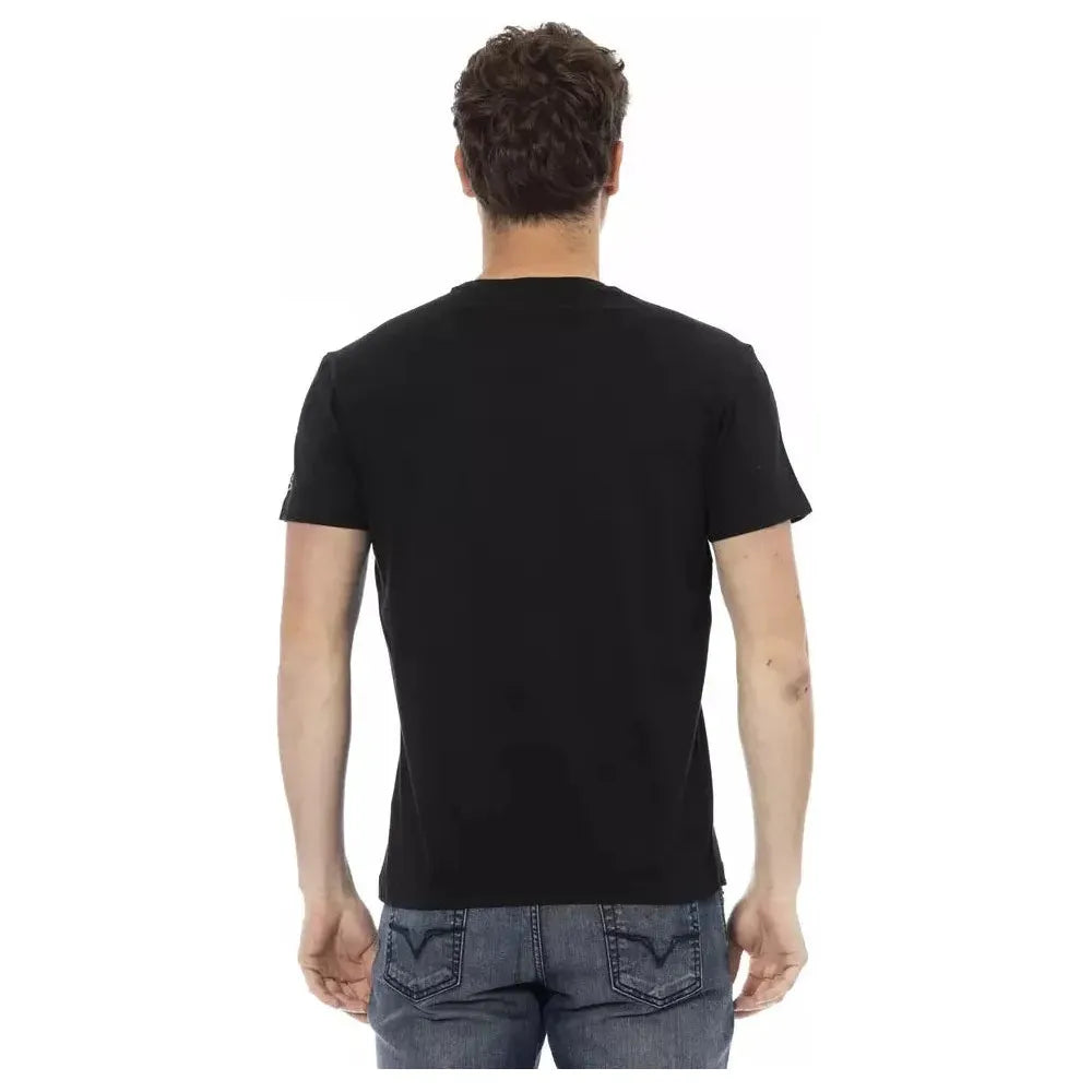 Trussardi Action Black Cotton Men T-Shirt Trussardi Action