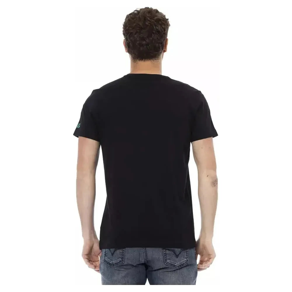 Trussardi Action Black Cotton Men T-Shirt Trussardi Action