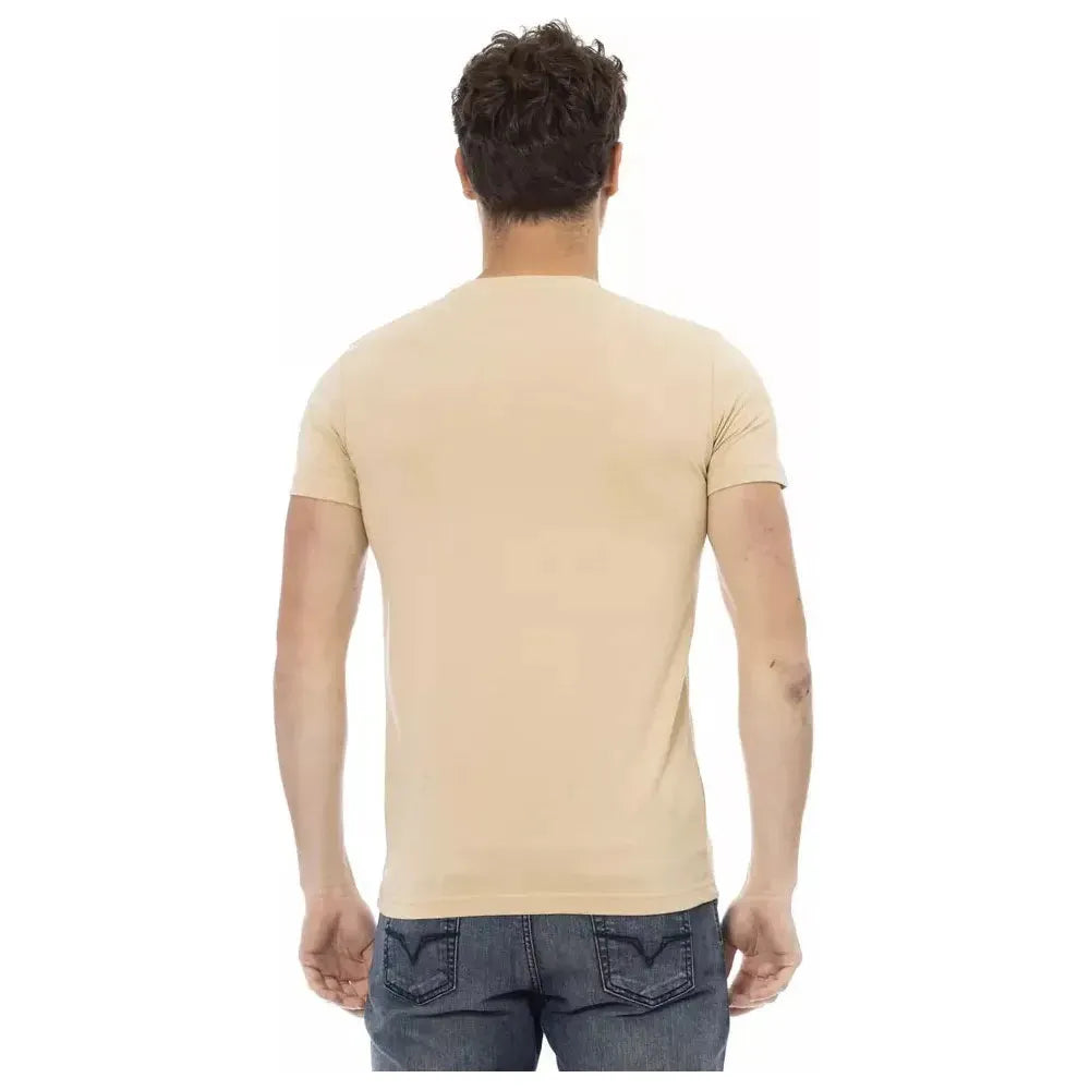 Trussardi Action Beige Cotton Men T-Shirt Trussardi Action