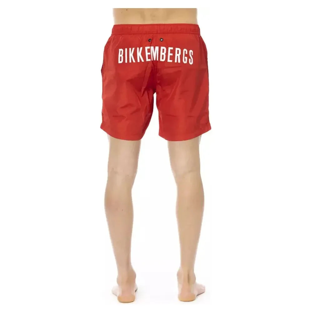 Bikkembergs Red Polyester Men Swim Short Bikkembergs