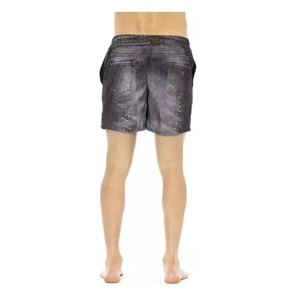 Just Cavalli Black Polyester Men's Swim Short Just Cavalli